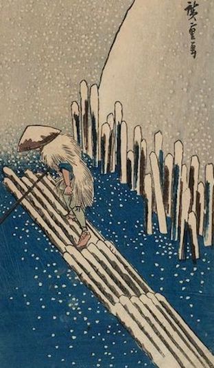 Japan Art and Hiroshige: Sumida River and Snow